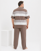 Beige Polo Collar Tracksuit