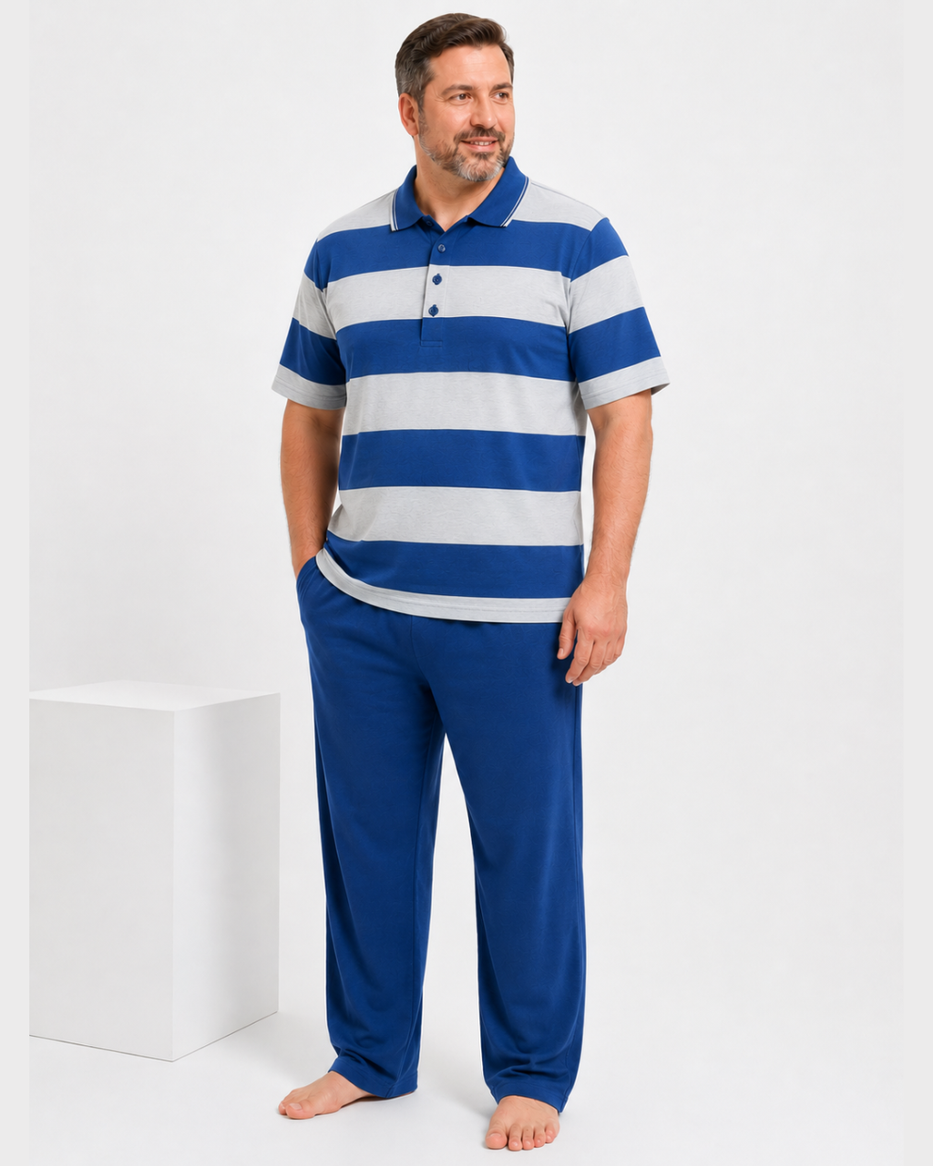 Sky blue polo neck tracksuit